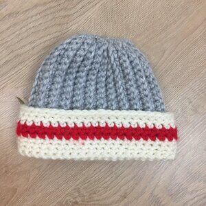 Handmade Chunky Knit Sock Monkey Toque Hat sz S